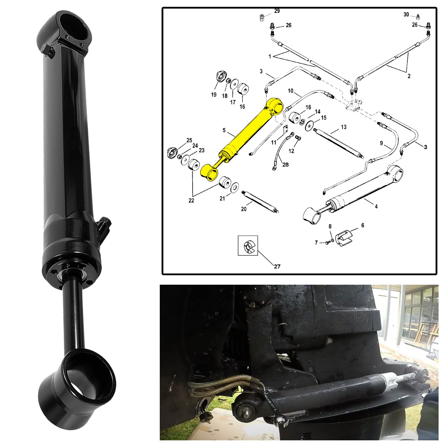 Port Trim Ram Cylinder-Power Trim Fits for all Mercruiser Bravo I