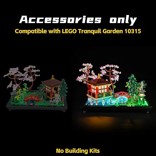 Miniatura 4 de BrickBling Luz LED compatible con Lego Tranquil Garden 10315 Juego de construcción (solo luces), iluminación creativa para Lego Zen Garden