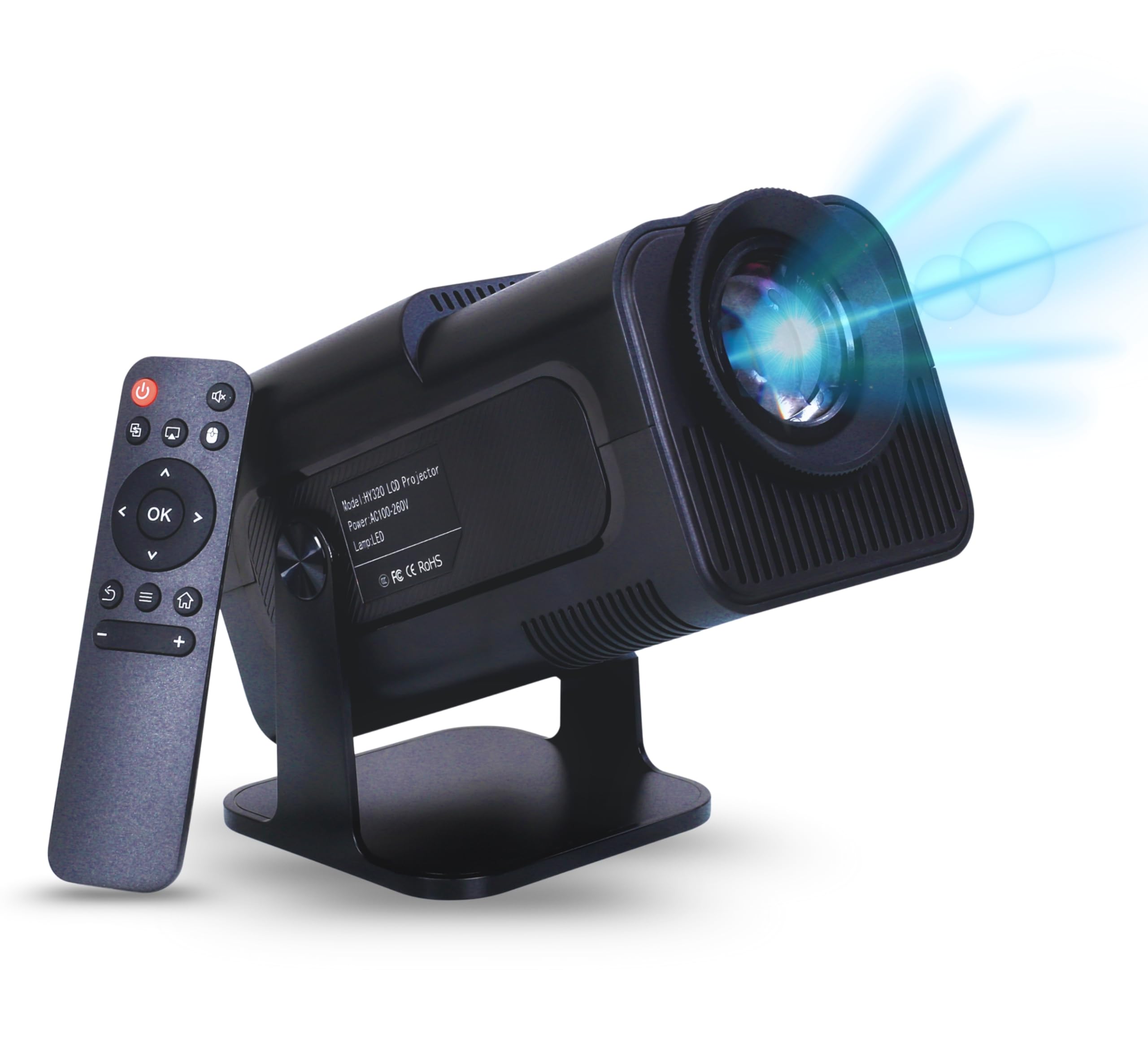 BIT300 Smart Projector | Native 1080P Full HD, 4K Support, 8500 Lumens | Wi-Fi 6 & BT 5.0 | Android 11 with YouTube, Netflix & Prime | 180° Rotatable, Auto Keystone, Portable (Black)