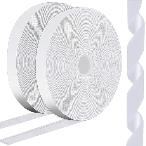 1 Inch x 82 Feet White Hook Loop Strips with