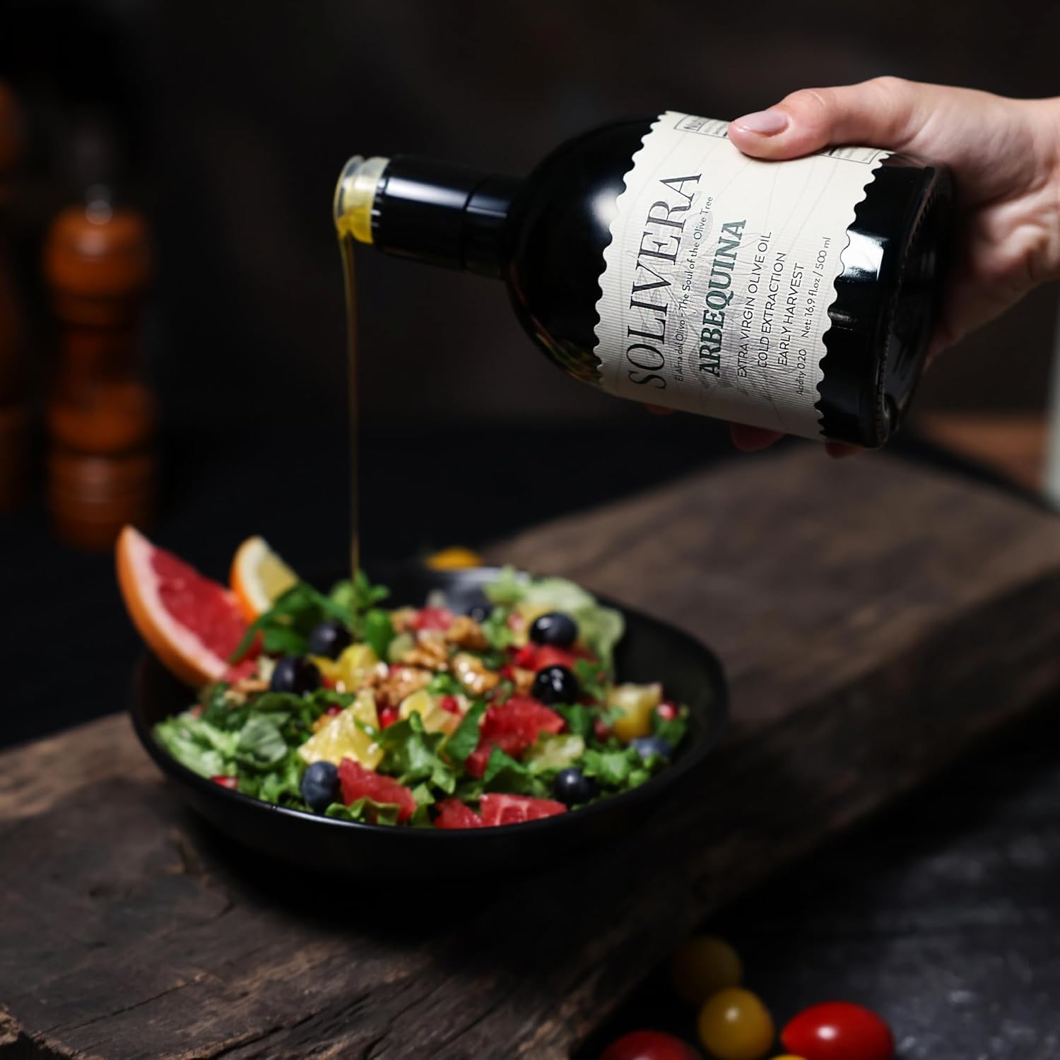 Solivera Arbequina Extra Virgin Olive Oil, Ideal for Salads, Vegetables & Bread, Mild & Smooth for Everyday Use, Low Acidity (Max 0.2%), High Polyphenol Cold Pressed,%100 Arbequina