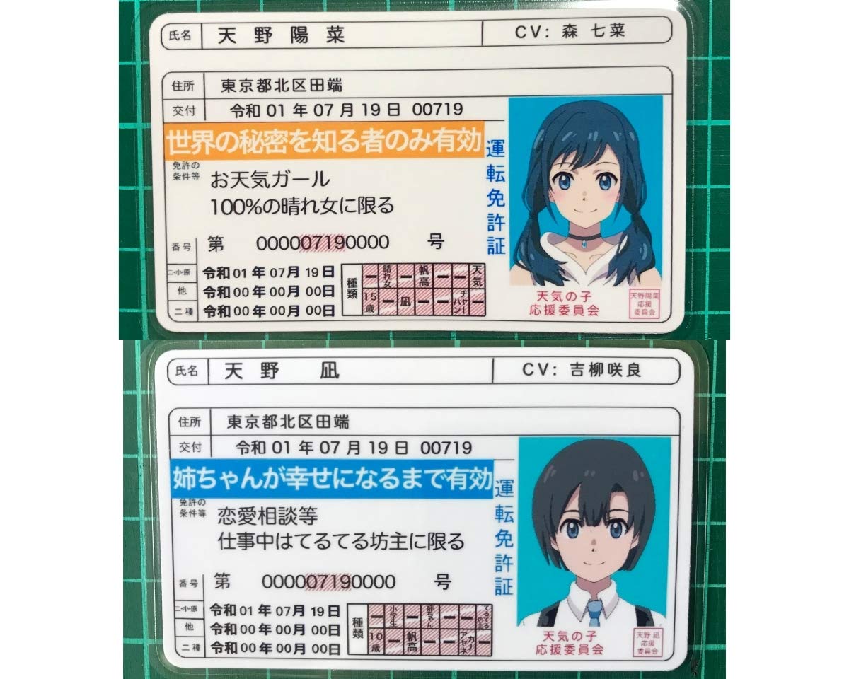 Amazon 天気の子 兄弟2枚セット 天野陽菜 天野凪 同人パロディカード おもちゃ おもちゃ