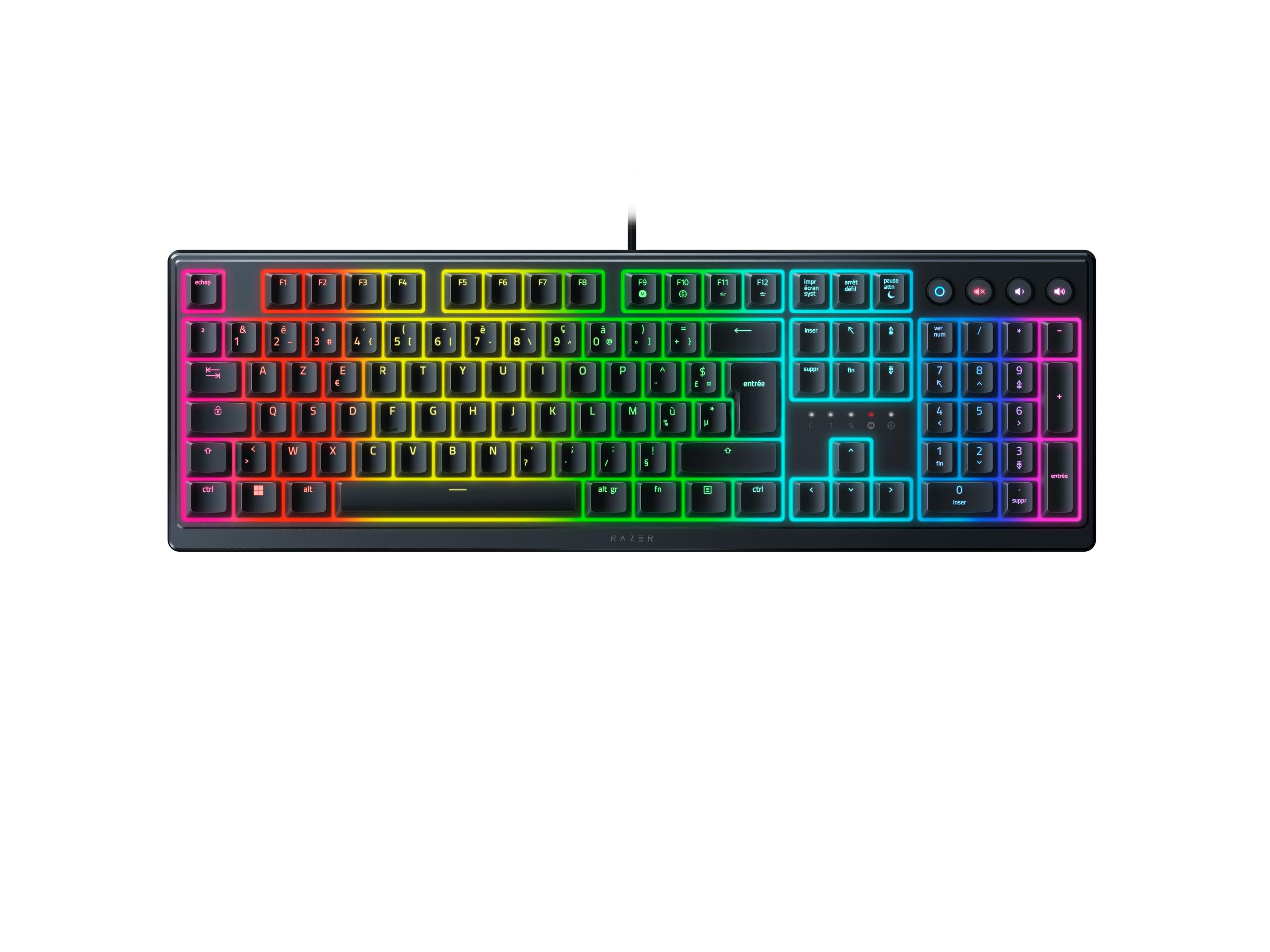 Razer Ornata V3 - Clavier Gamer à Profil Bas (Switches Méca-​Membrane, Repose-​Poignet Ergonomique, RGB Chroma, Touches en ABS Vernies aux UV) Clavier AZERTY | Noir