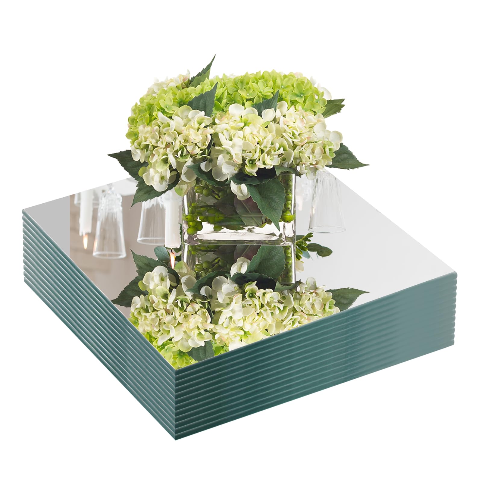 JAMBALAY Glass Mirror Centerpieces, Set of 12