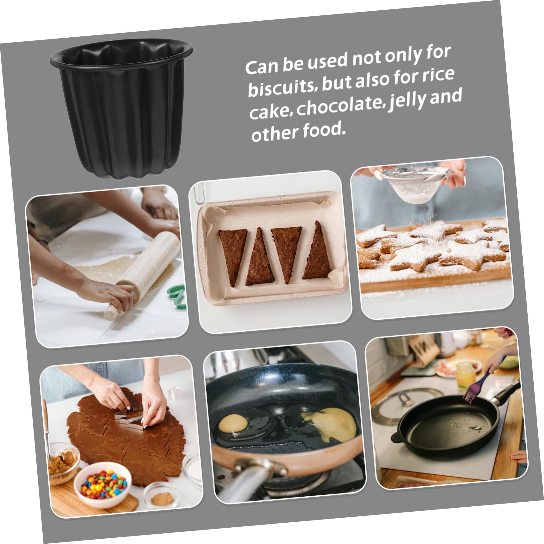4 Stück Muffin Canelé Backformen aus Kohlenstoffstahl Antihaftbeschichtet Multifunktional für Kuchen Pudding und Gelee für Haushalt und Gastronomie