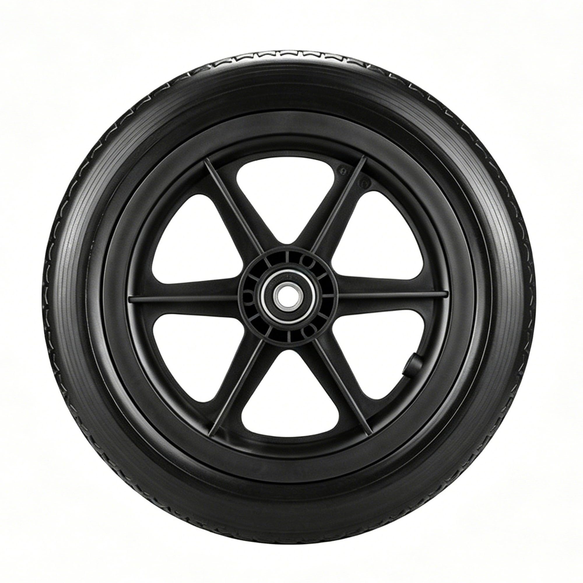 Genterun Black Wheelchair Accessories Rear Wheels, Airless Solid Wheels(Black)