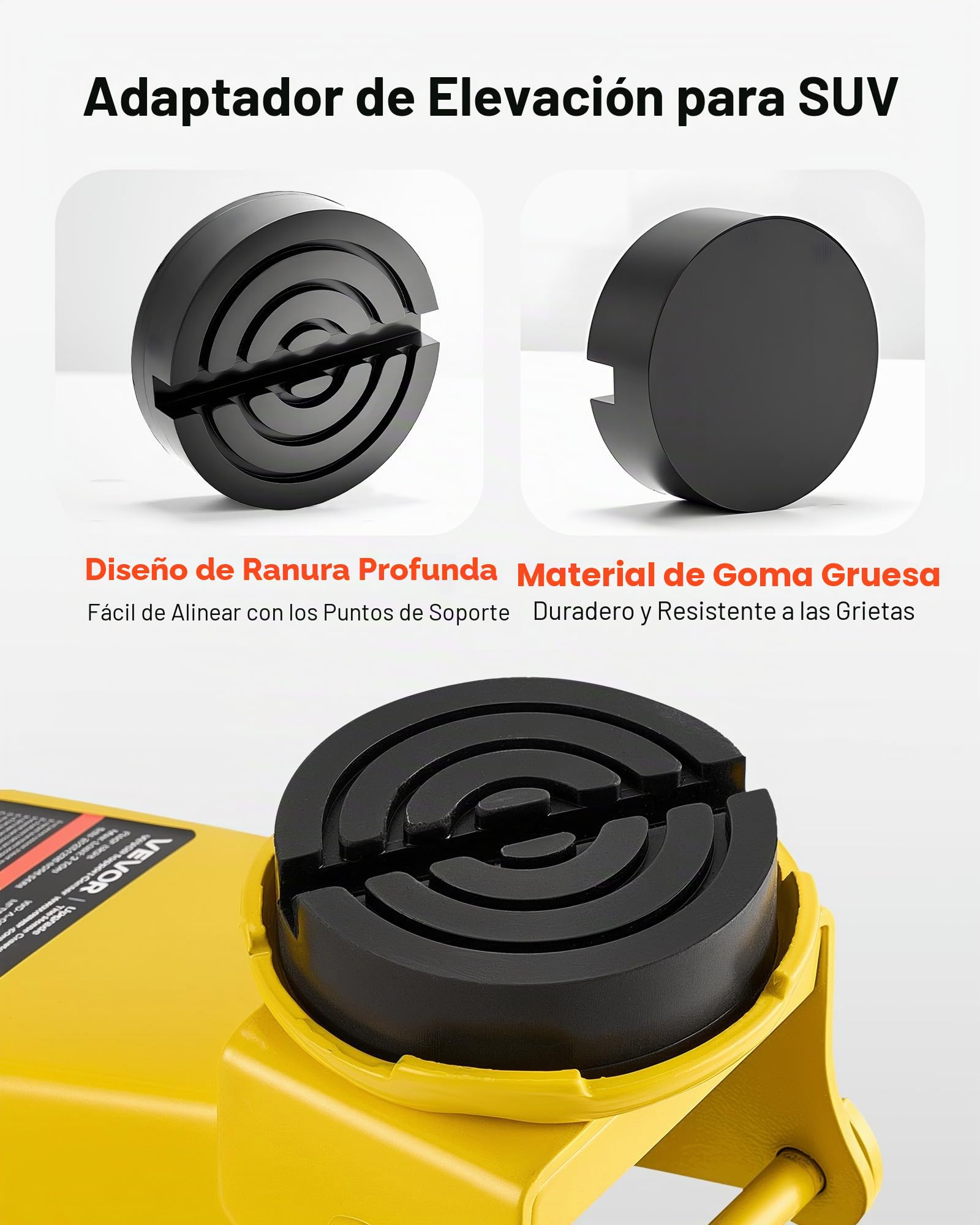 VEVOR Gato de Perfil Bajo Capacidad de 3 t, Gato Hidráulico de Acero con Bomba de Elevación Rápida de Un Solo Pistón, Rango de Elevación 130-500 mm, para Vehículos, SUV, Camionetas, Automóviles