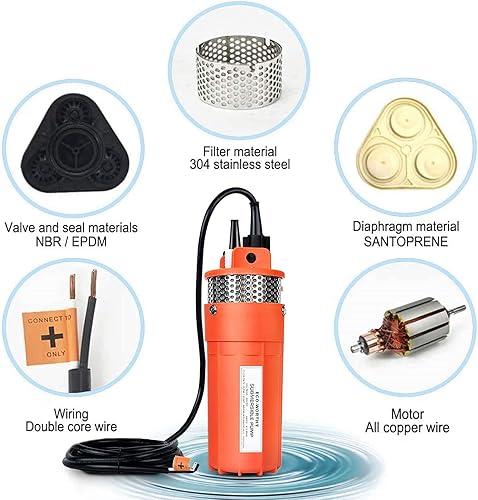 Miniatura 3 de ECO-WORTHY Kit de bomba solar de 200 W, bomba de pozo de agua de 24 V + 2 paneles solares de 100 W + controlador para riego fuera de la red y agua