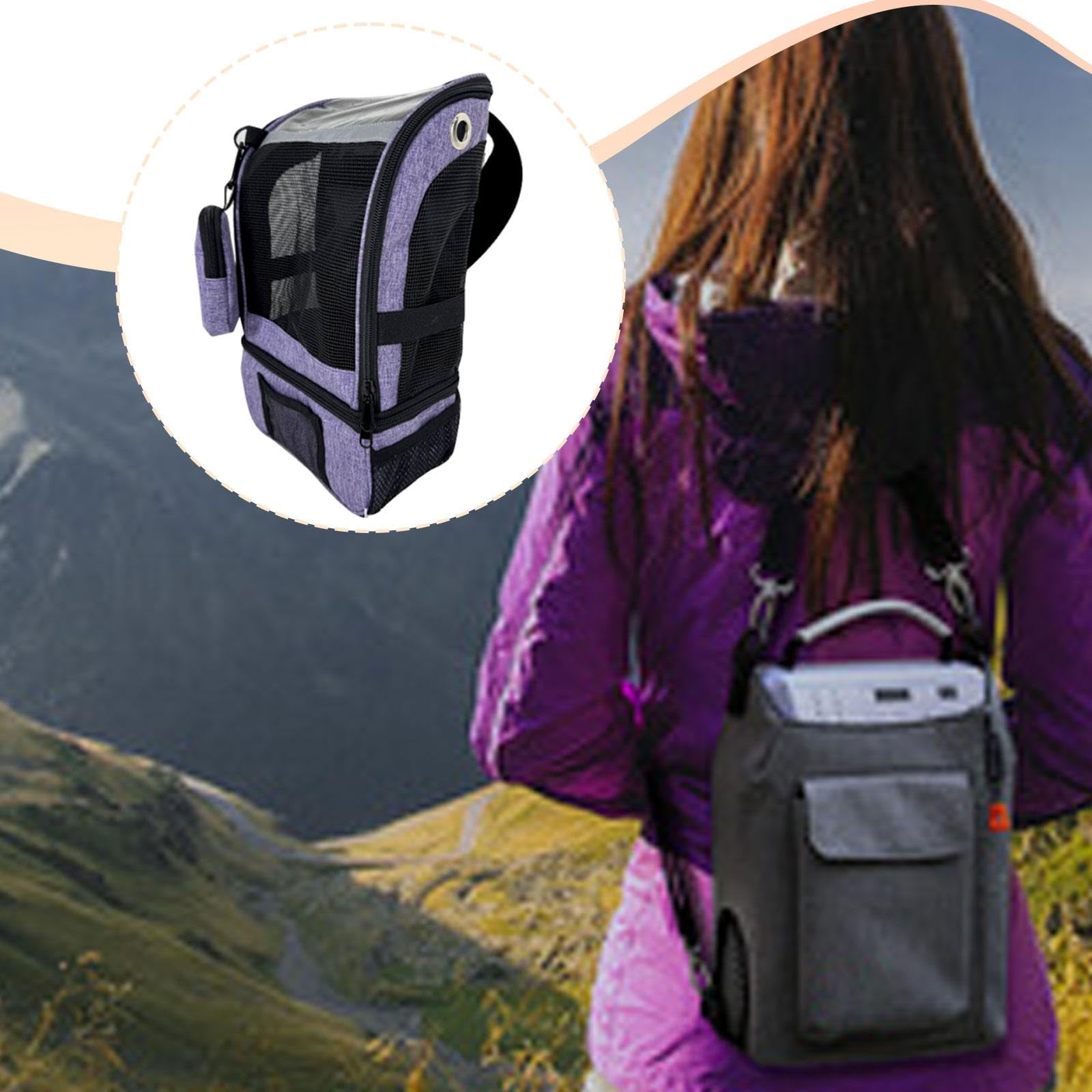 perfk Zaino per concentratore di ossigeno, borsa per il trasporto, leggero, comodo e portatile, accessori per macchina per ossigeno per, Viola
