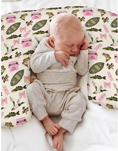 Miniatura 4 de Fundas de almohada de lactancia para bebé, color rosa, para niñas, barcos, peces y patos, fundas de lactancia para almohadas de lactancia materna,