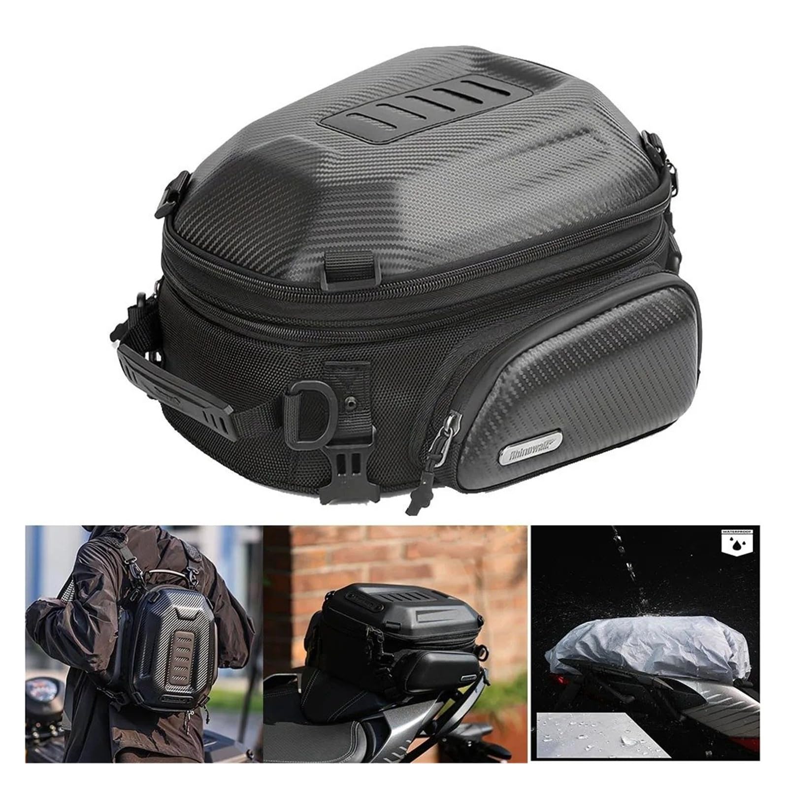 Borsa Per La Sella Della Moto Zaino Da Moto, Borsa Per Casco, Borsa Universale Per Sedile Posteriore, Borsa Da Sella(Style B)