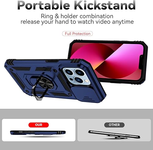 Miniatura 7 de Funda para iPhone 13 Pro Max con cubierta para lente de cámara, protector de pantalla HD, protección contra caídas de grado militar, soporte de