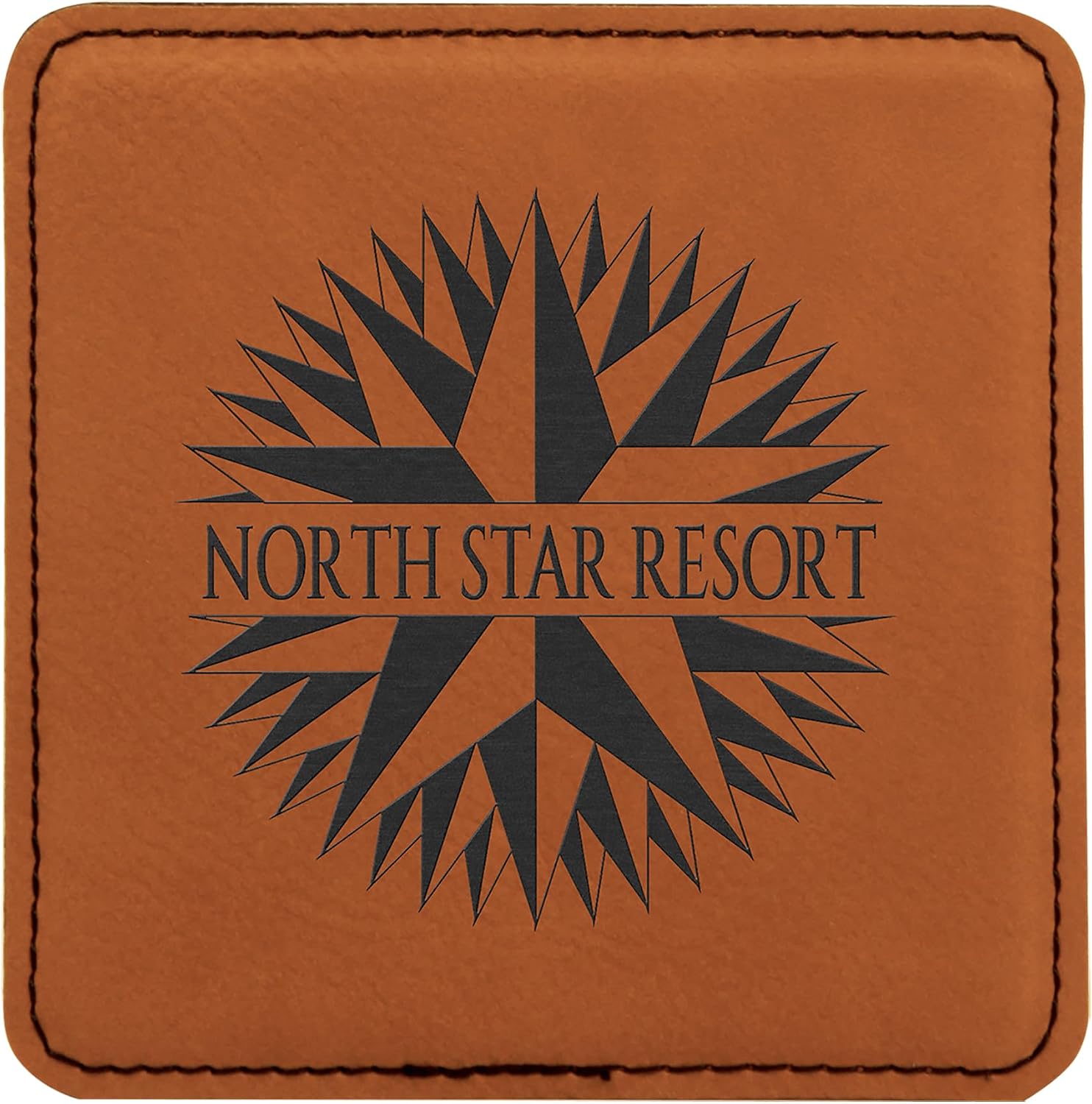 Compass Nautical Coasters - Handmade Coasters Set of 6 - Engraved Barware Decorations - Leather Bar Decor - Man Cave Father's Day Present