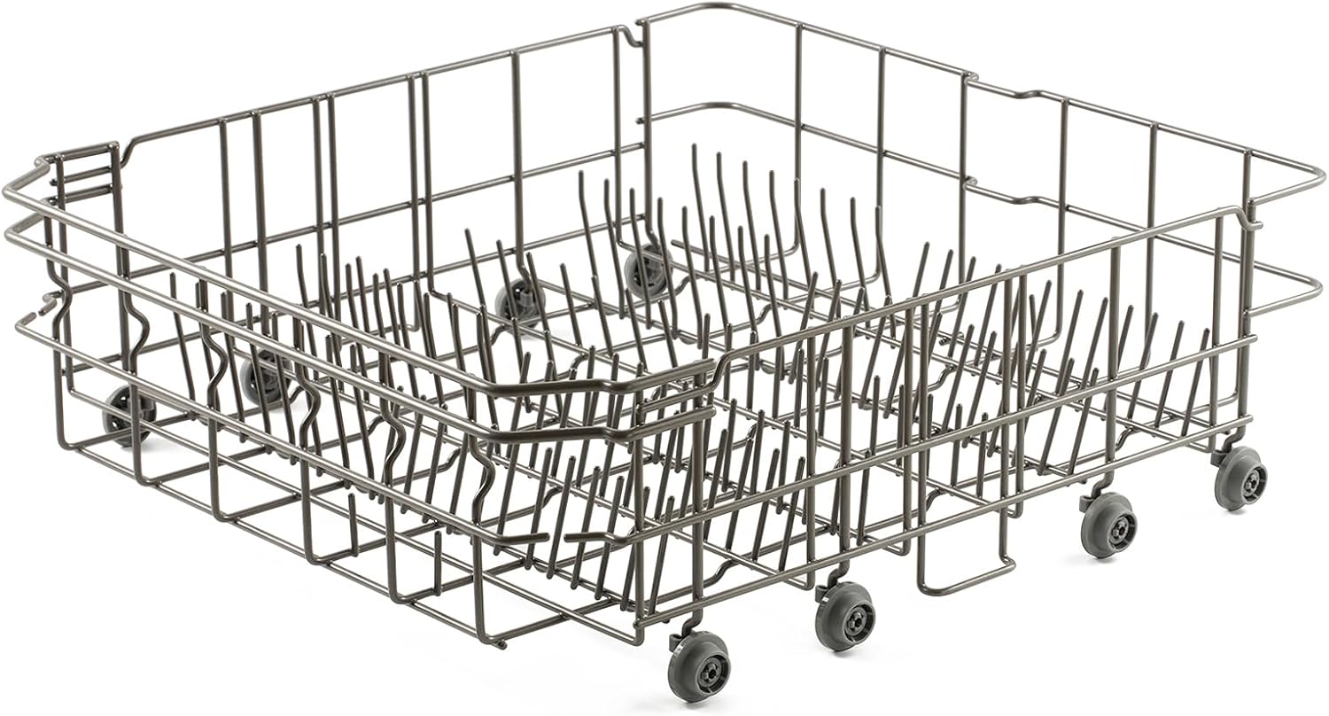 DD82-01384A DD81-02295A Dishwasher Rack Replacement Parts for Samsung Dishwasher Lower Dish Rack 22.5'' D x 20.5'' W Basket Wheels Rollers DW80M2020US DW80R2031US Bottom Dishrack Assembly 1 Pc
