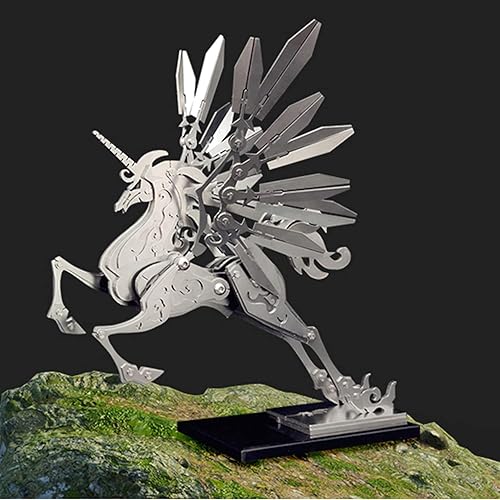 Microworld Kits de modelos de metal 3D rompecabezas mecánico de unicornio grande 3D para adultos colección Warcraft de acero rompecabezas simples