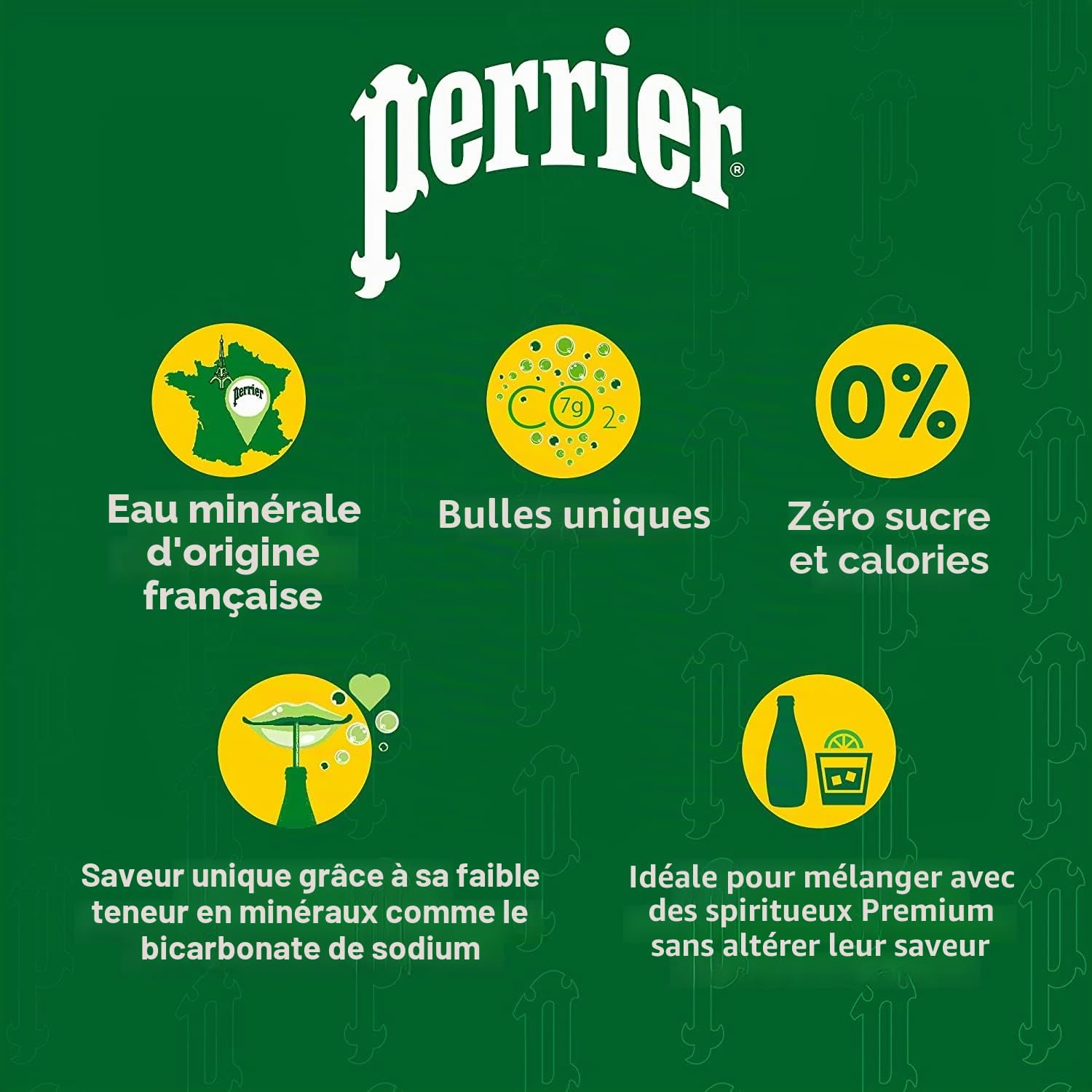 Perrier - Eau avec gaz - Lot de 6 bouteilles de 500 ml