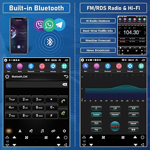Miniatura 6 de Para 2012-2018 Ford Focus Radio, Roinvou Android 11 CarPlay Car Stereo con Android Auto 9.7 pulgadas pantalla táctil vertical Bluetooth receptor de