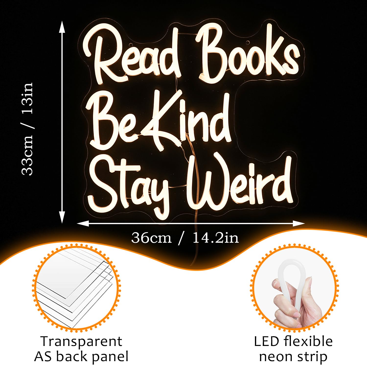 Read Books Be Kind Stay Weird Neon Sign Letter LED Neon Lights
