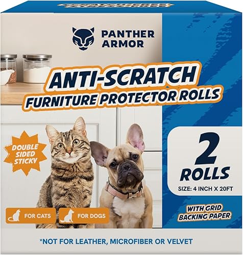 Miniatura 13 de Paquete de 8 láminas de cinta protectora de muebles contra arañazos de gatos – Adhesivo de doble cara para entrenamiento (4 XL, 4 grandes)