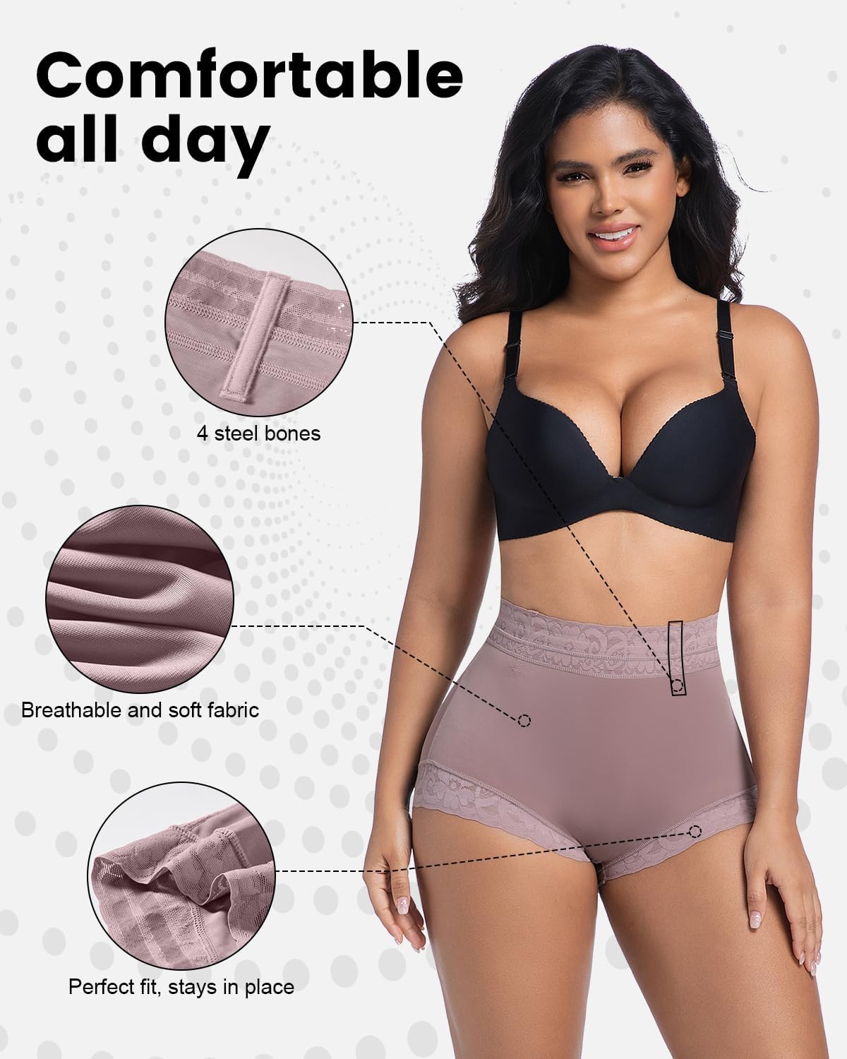Womens Shapewear Control Panties Butt Lifter Boyshort Lace Panties Underwear