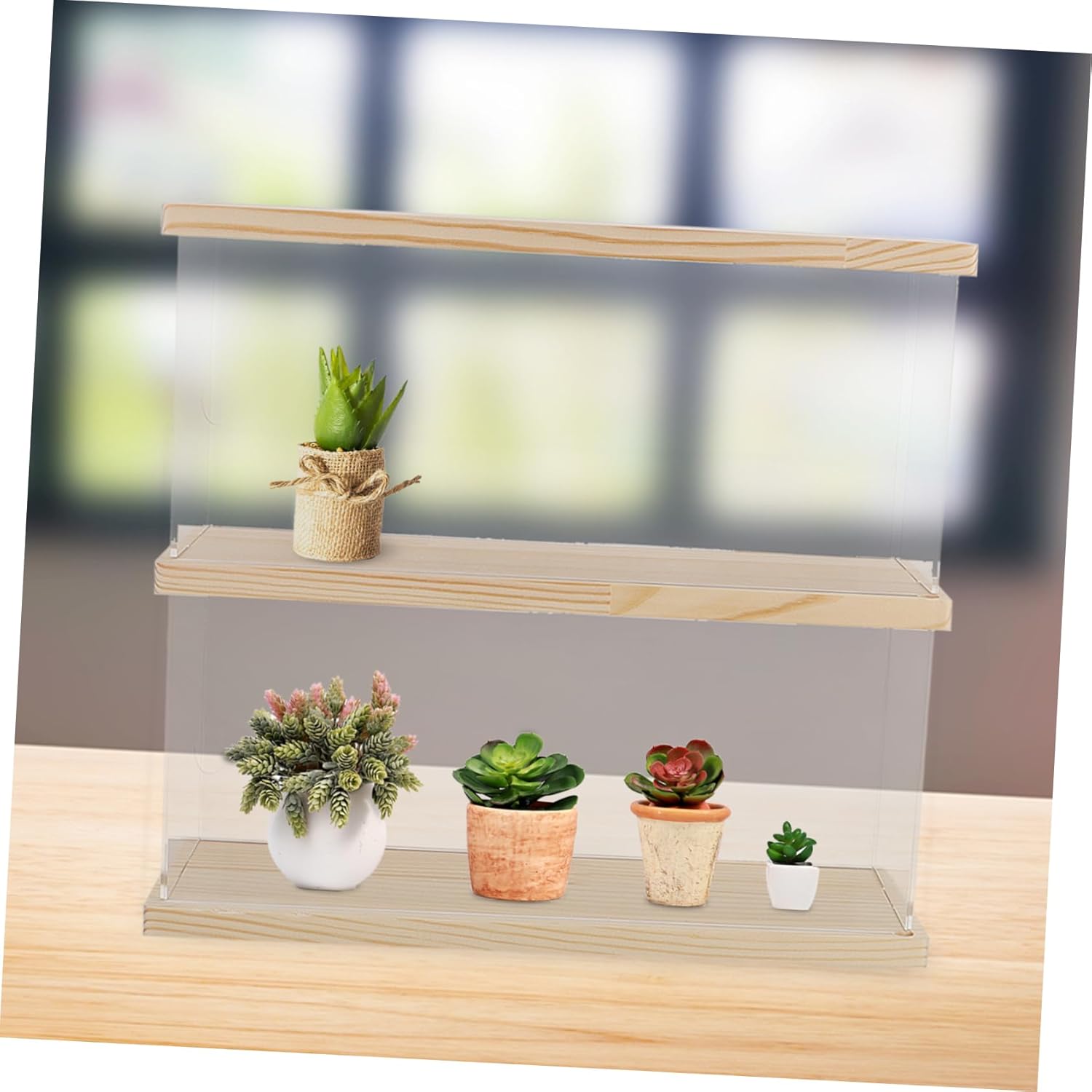 OUNONA Unique Design Acrylic Display Box Doll Rack Model Rack Figurine Display Shelf