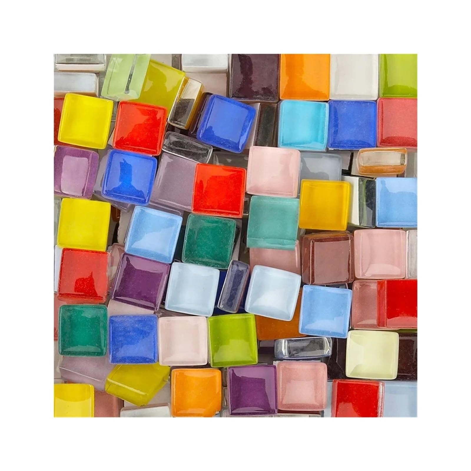 Vaeltor Multicolor Mix 300G Glass Mosaic Tiles 1Cm Square Colorful Craft For Kids Diy Art Supplies