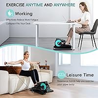 Vista 7 de Under Desk Oval Machine, Morelax Oval Leg Exerciser for Elderly Assembly, Quiet Portable Electric Sit Pedal Exerciser with Resistance Band, Remote