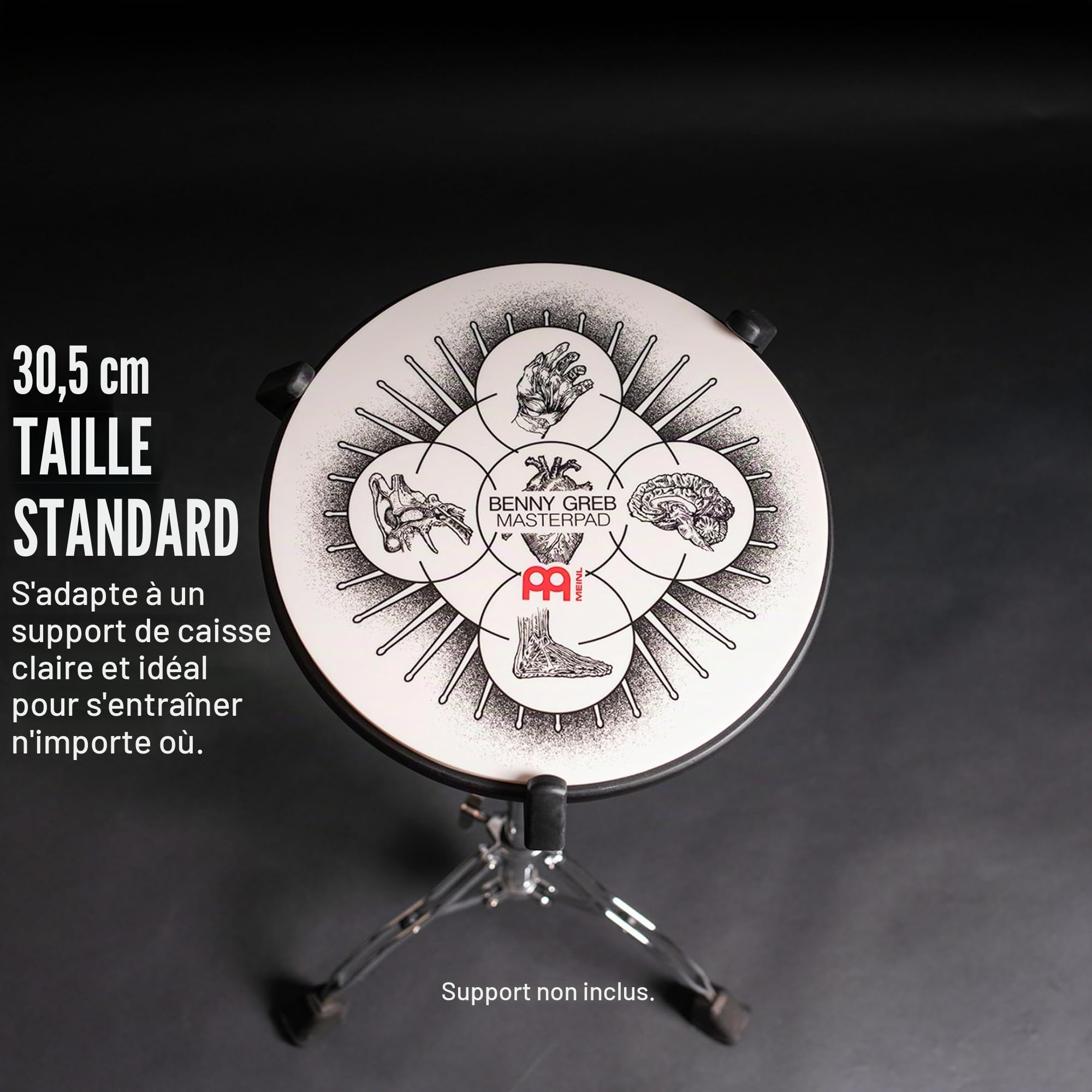 Meinl MPP-12-BG Practice Pad Benny Greb - Accessoire pour batterie