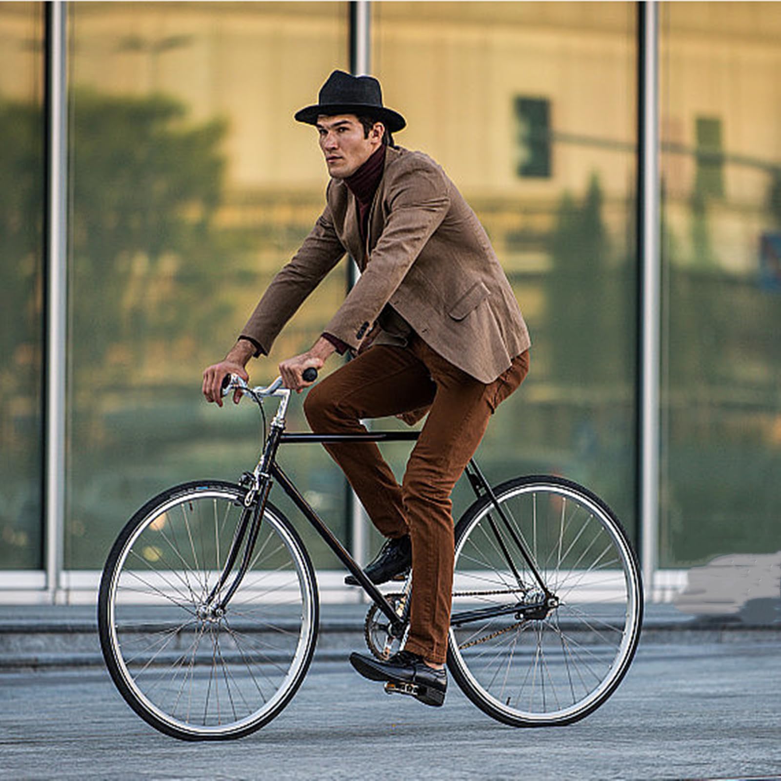 HEYANN Klasyczny kapelusz Fedora z szerokim rondem z klamrą do paska, filcowy kapelusz Trilby, kapelusz panamski, kapelusz jazzowy dla kobiet i mężczyzn