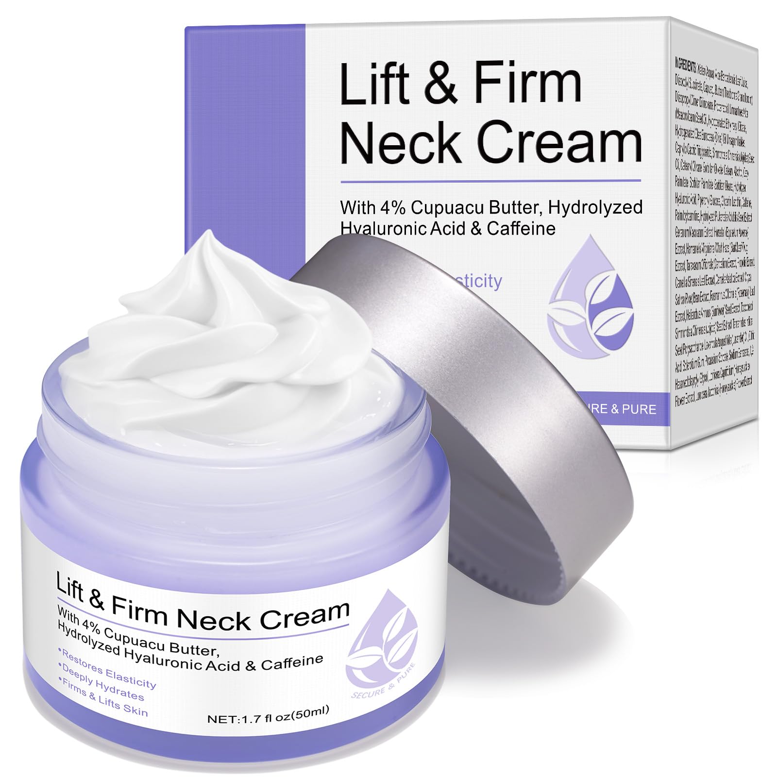WHLH & WELL-BEING Neck Creams for Tightening and Firming, Anti-Aging Tighten and Lift Neck Cream for Wrinkles Sagging Skin, Neck Tightening Cream