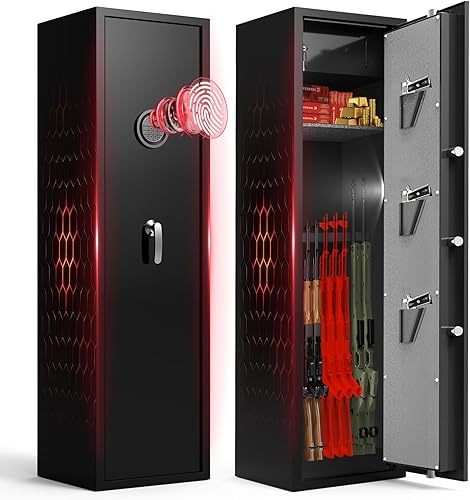 Caja fuerte para pistola de huellas dactilares 8-10 para rifles y pistolas, no requiere montaje, gabinete biométrico de pistola de acceso rápido,