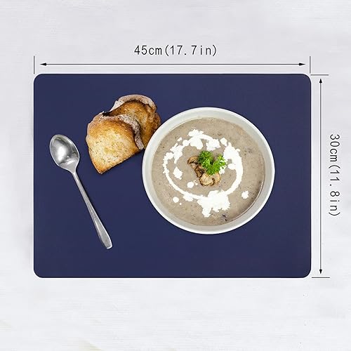 Miniatura 2 de HeloHo - Juego de 4 manteles individuales de piel sintética, impermeables, resistentes al aceite, resistentes al calor, lavables y lavables para