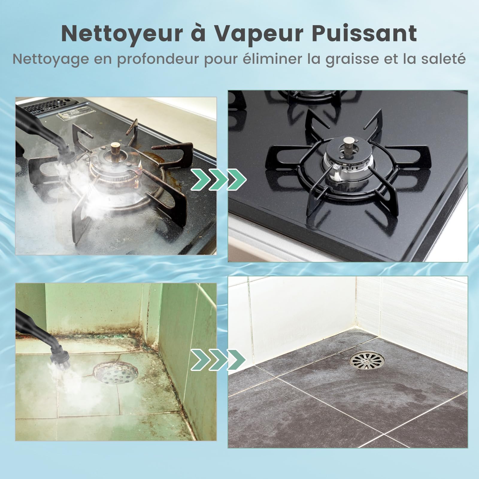 COSTWAY Nettoyeur Vapeur Portatif 1400W avec 14 Accessoires, Balai Vapeur Durée d'Utilisation Illimitée Réservoir d'Eau 400 ml, Nettoyant Vapeur pour Canapé Vitre Plancher Tapis Rideaux (Jaune)
