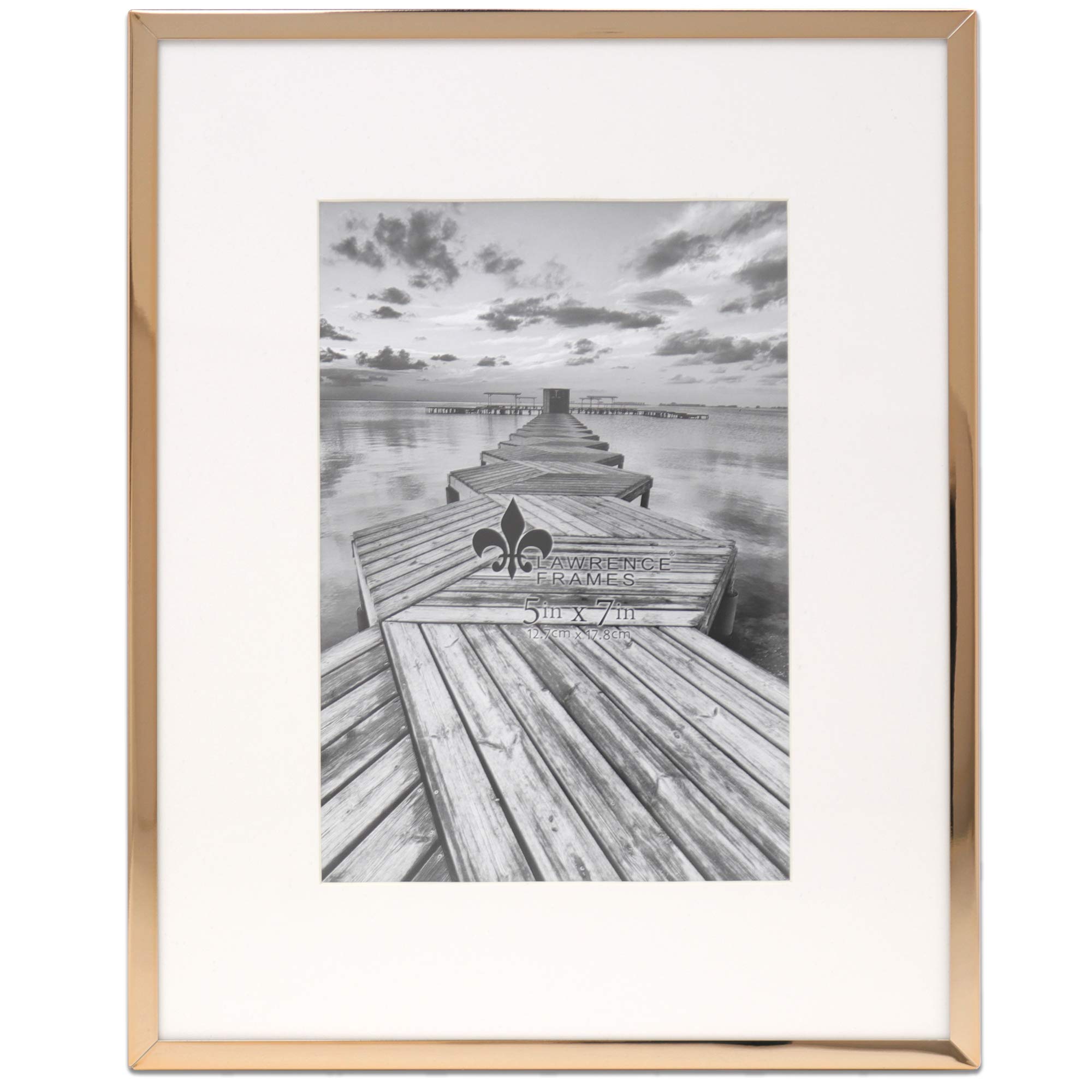 Lawrence Picture Frame, Metal, Gold, 5x7