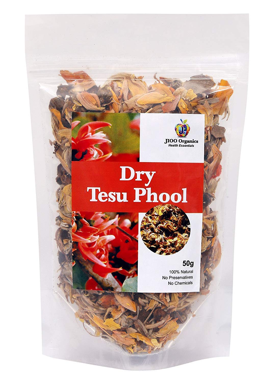 Jioo Organics Dry Tesu k Phool Dhak Ka Phool | Butea Monosperma टेसू फूल | Pack of 50g (B077HVMHFJ) Amazon Price History, Amazon Price Tracker