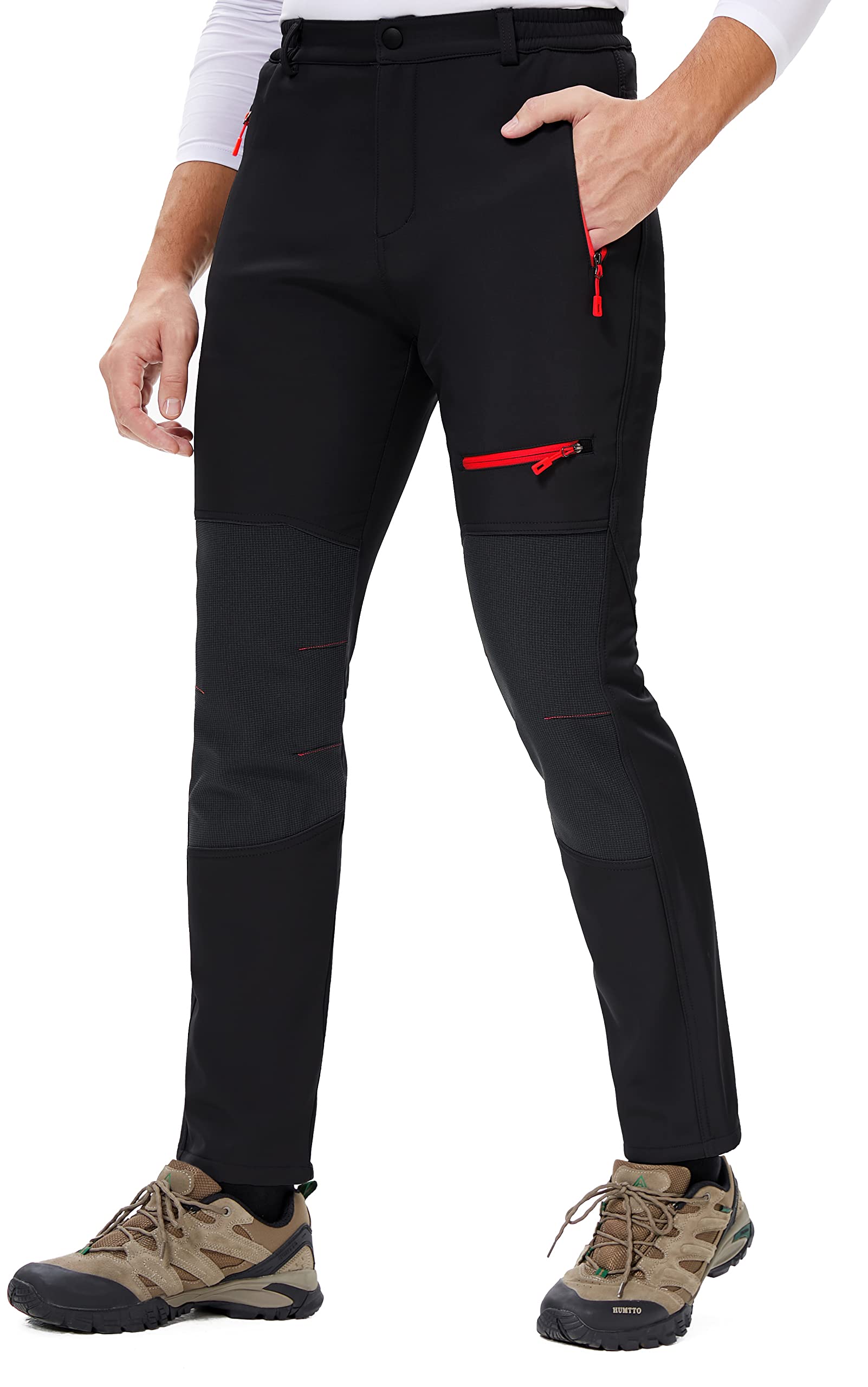 DAFENP Pantaloni Trekking Sci Uomo Invernali Pantaloni da Lavoro Termici Impermeabile Pantaloni Neve Softshell Montagna Escursionismo Caldo All'aperto