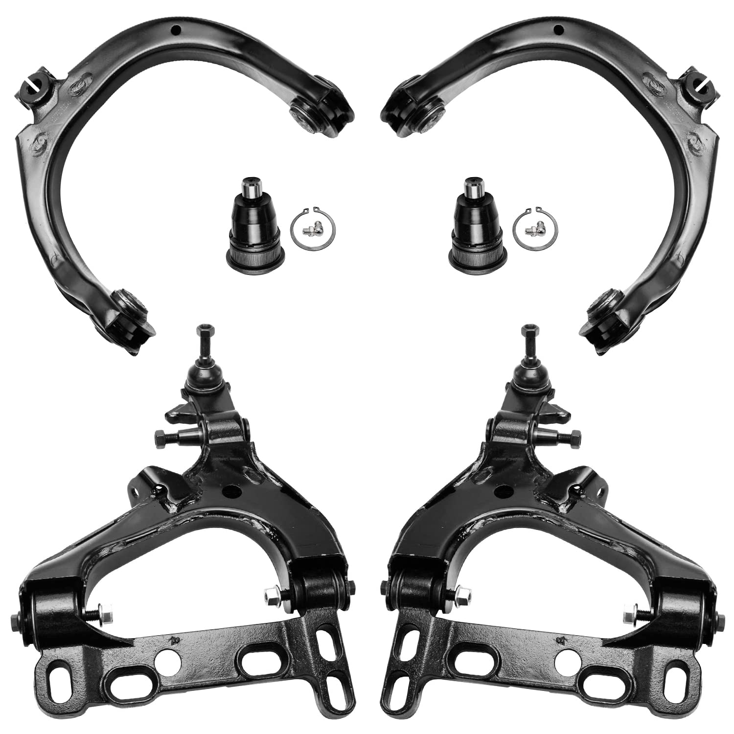Detroit Axle Front Upper and Lower Control Arms + Ball Joints