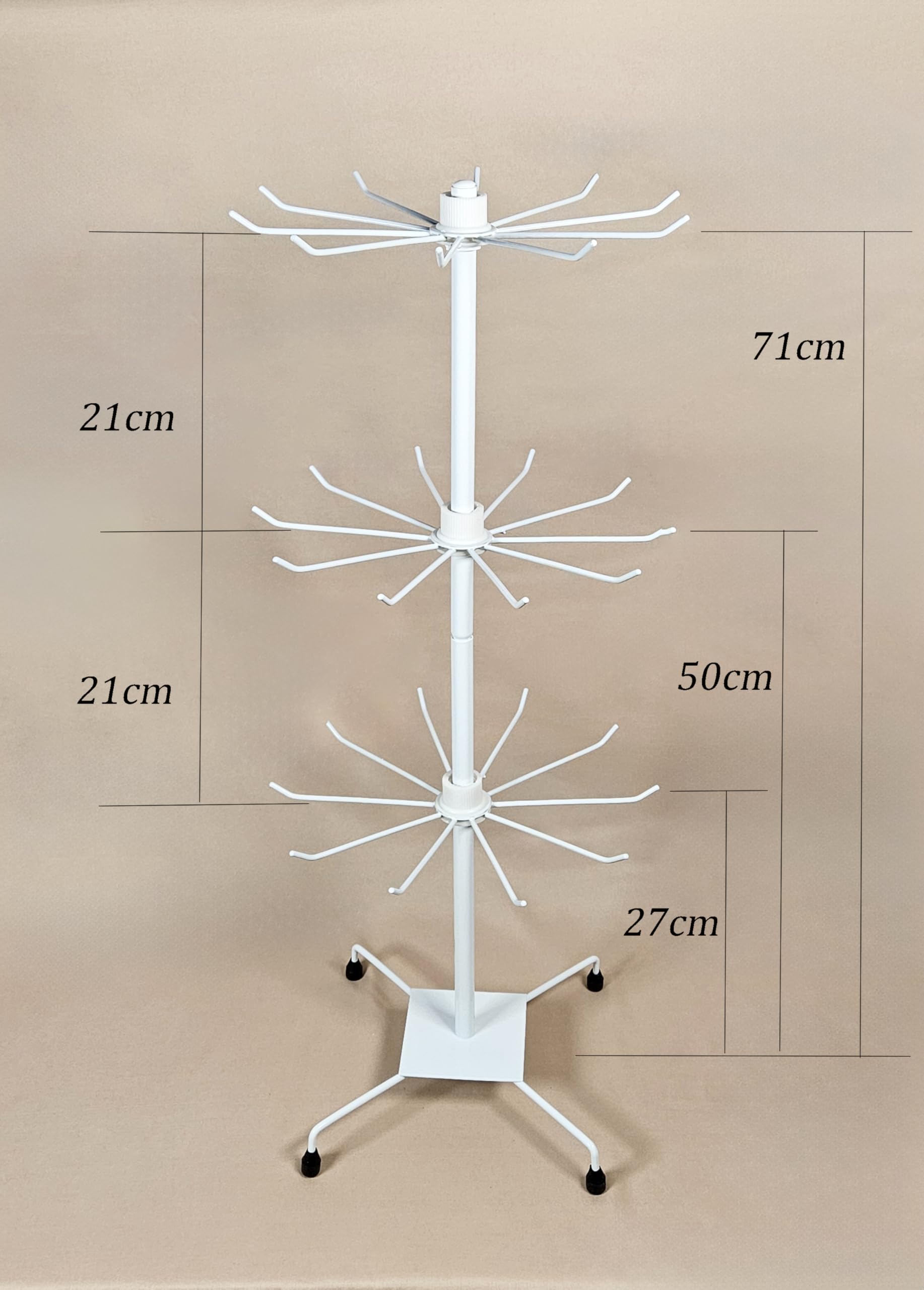Yudu Espositore a 3 ripiani, in metallo, 73 cm (bianco)