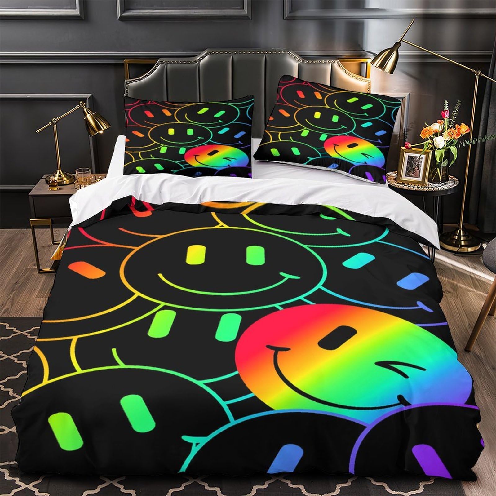 Housse de couette arc-en-ciel haut de gamme en microfibre 3D ultra douce 200x200