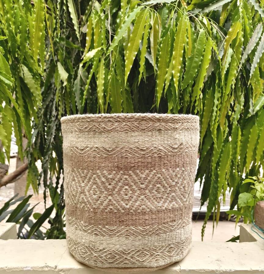Panier De Fleurs Moderne En Jute Tissé Pour Pot De Fleurs De 25,4 Cm
