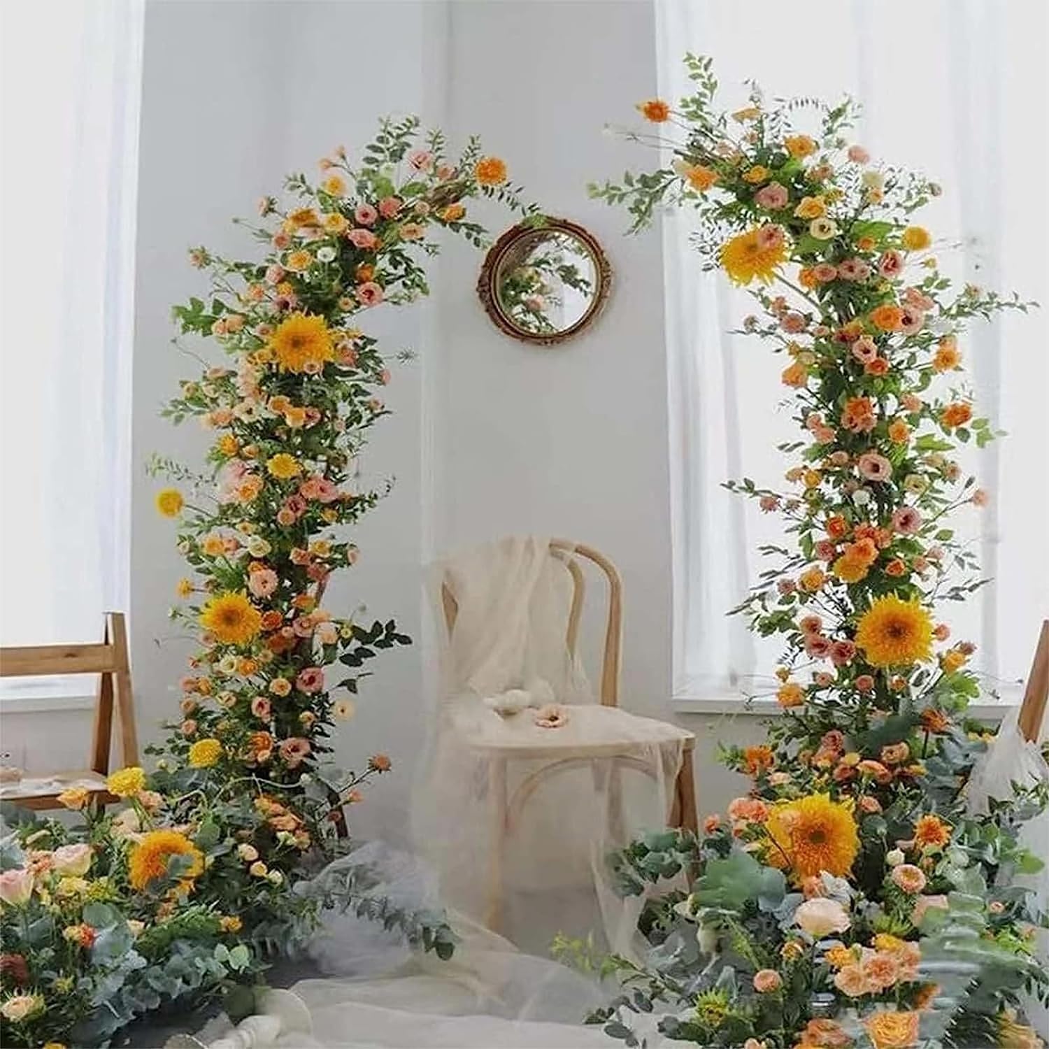 Halve Maan Bruiloft Boog Stand Set 2 stuks IJzeren Bloemen Halve Maan Bruiloft Boog Stand Set 2 stuks IJzeren Bloemen