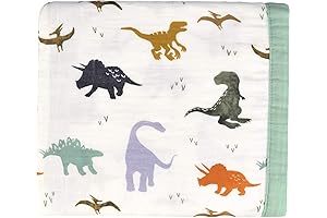 Soft and Breathable Dinosaur Muslin Blanket