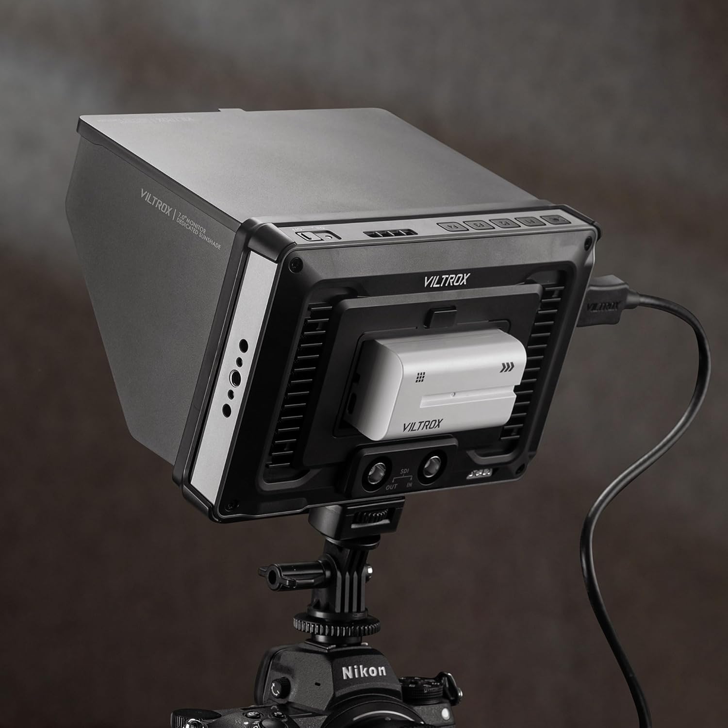 VILTROX SDI 7 Inch Camera Field Monitor, Touchcreen Video External Monitor Kit with Battery, 4K HDMI Input/Output On Camera Monitor(DC-L2)