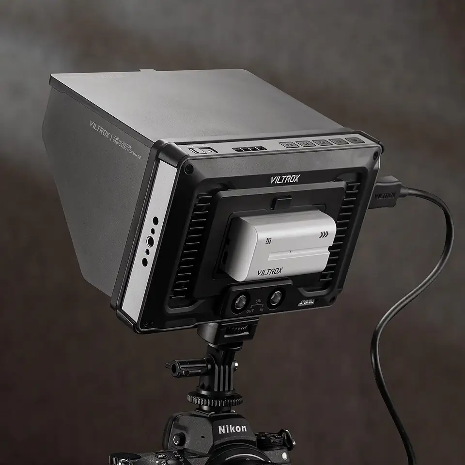 VILTROX Monitor de campo de câmera SDI de 7 polegadas, kit de monitor externo de vídeo Touchcreen com bateria, entrada e saída HDMI 4K no monitor da câmera (DC-L2)