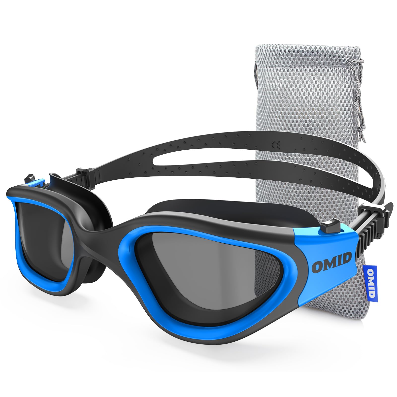 OMID Schwimmbrille, bequeme, polarisierte Schwimmbrille, beschlagfrei, auslaufsicher, UV-Schutz, kristallklare Sicht, Schwimmbrille für Herren, Damen, Erwachsene