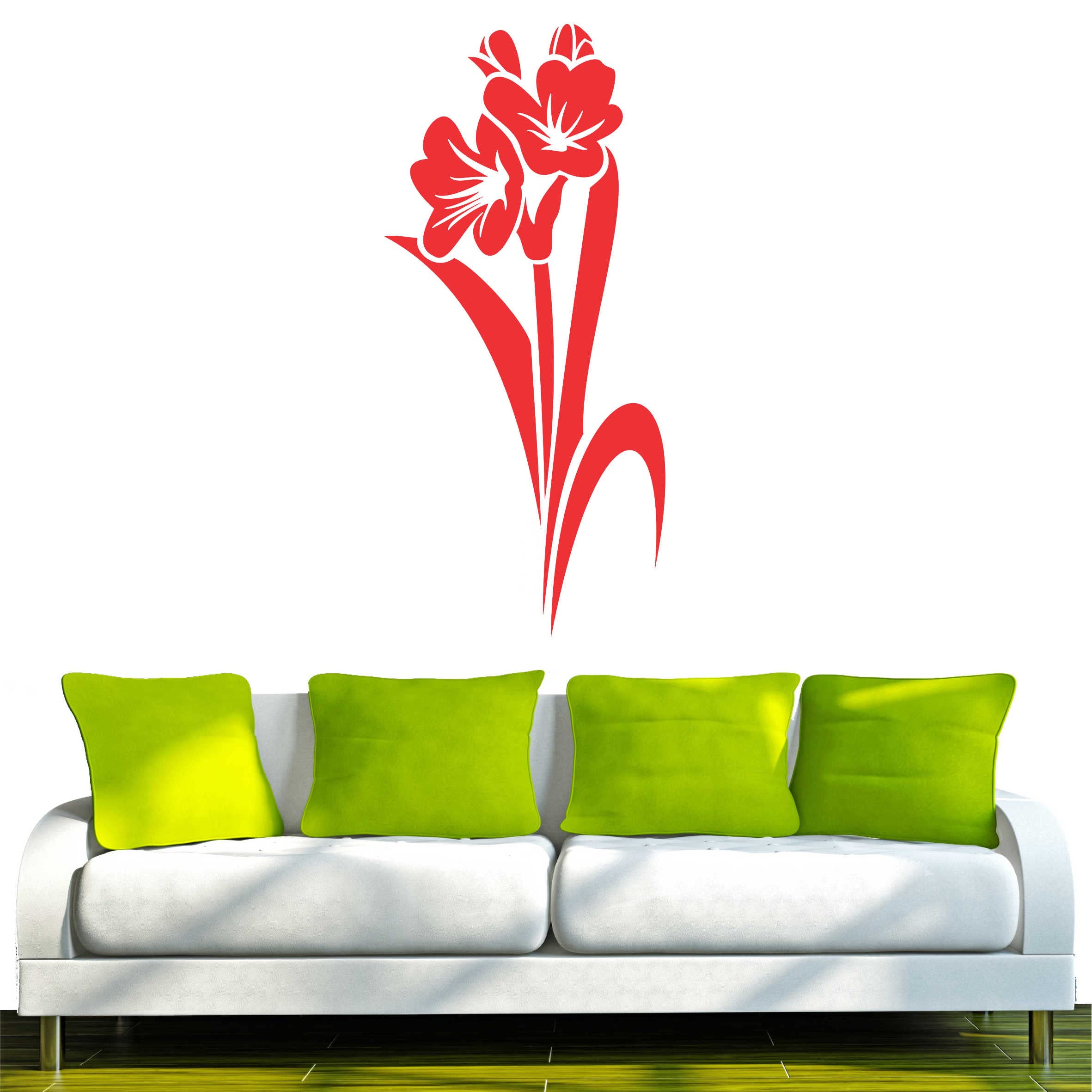 INDIGOS UG - Decalcomanie da muro - adesivi da parete - Murale - f412 meraviglioso fiore 160 x 73 cm - rosso - Decorazione per soggiorno, camera dei bambini, ufficio, scuola