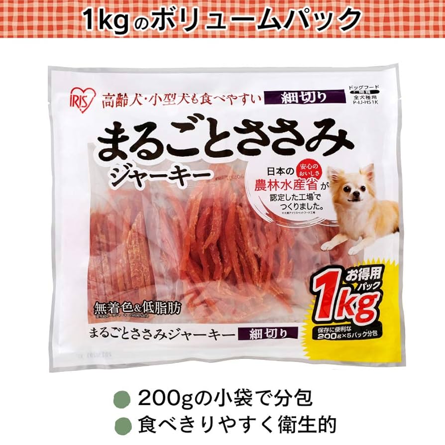 まるごとささみジャーキー　　　　1ｋｇ×10袋アイリスオーヤマ Amazon | アイリスオーヤマ まるごとささみジャーキー 細切り