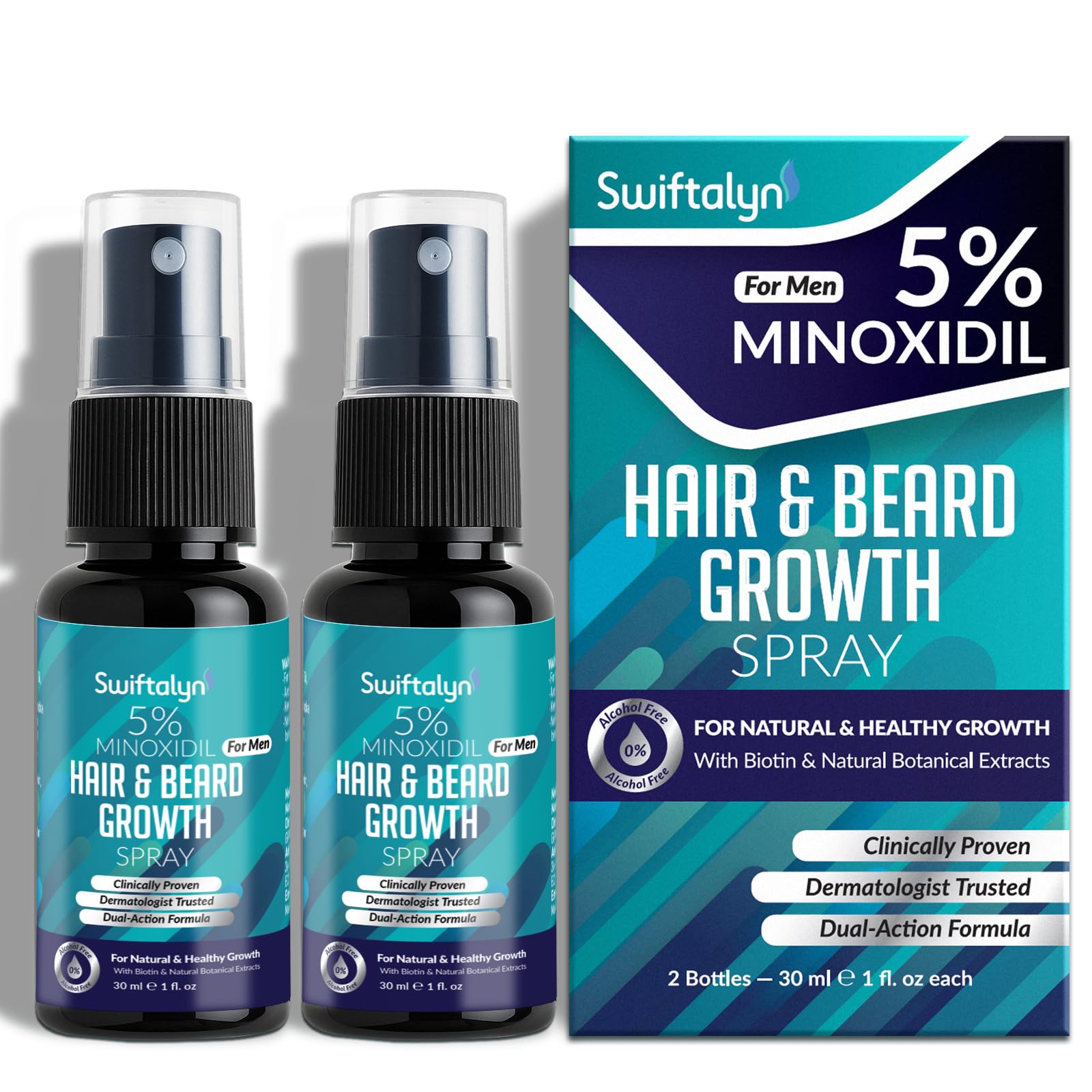 5 Minoxidil for Men Hair Growth Hair and Beard Growth Oil Spary with Biotin Ginger Extract Lavender Oil