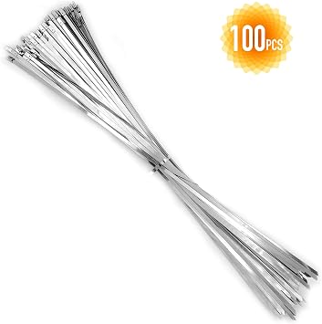 100 Pcs 20 Inch Metal Zip Tie Heavy Duty, Stainless Steel
