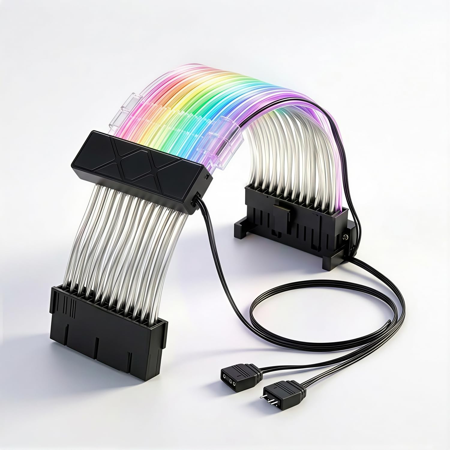 ZORBES® 24 Pin ARGB Motherboard Power Extension Cable, RGB LED PC Cable Extension with Addressable Lighting Sync, Sleeved 24 Pin PSU Extension for Gaming PC Build, Plug and Play RGB Mod Cable-image-42